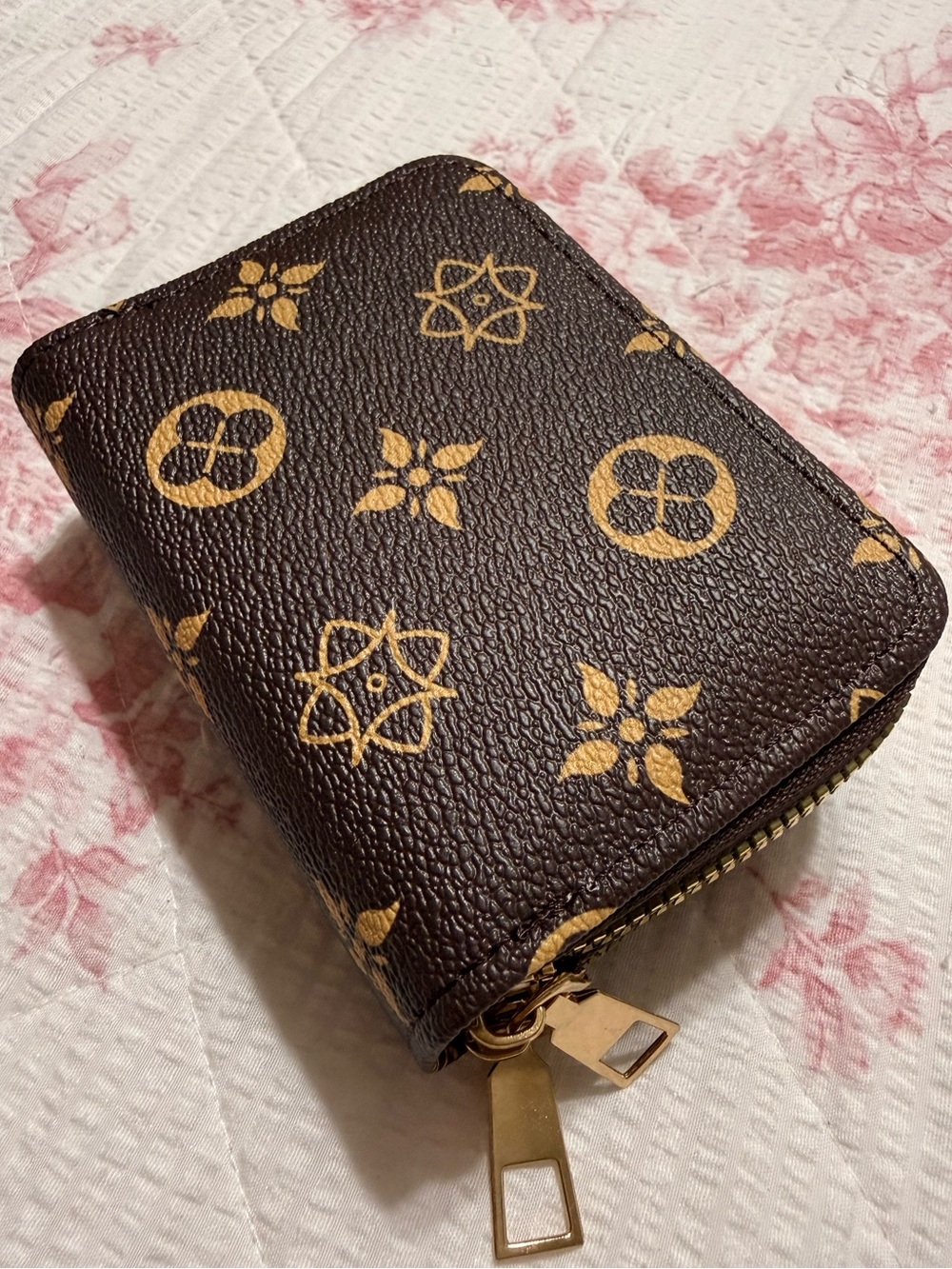 Compact Brown Zip Inspired Wallet